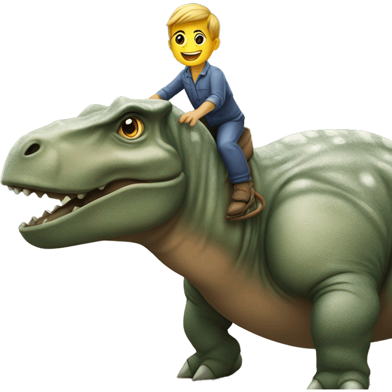 Dinosaure sur un hippopotame emoji