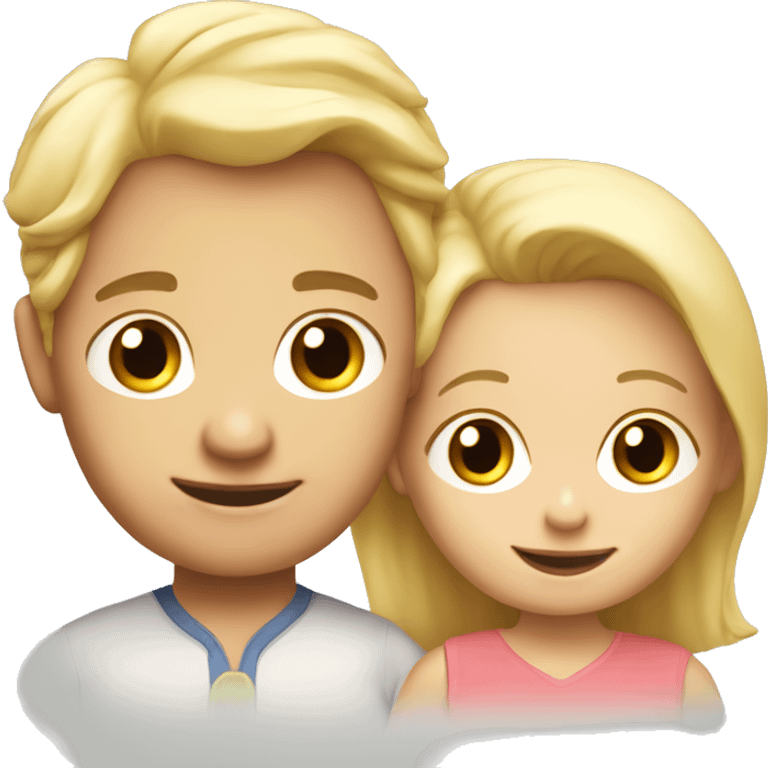 Blonde mom with toddler blonde boy and dad  emoji