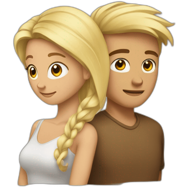 Blonde et un brun qui s’embrassent emoji