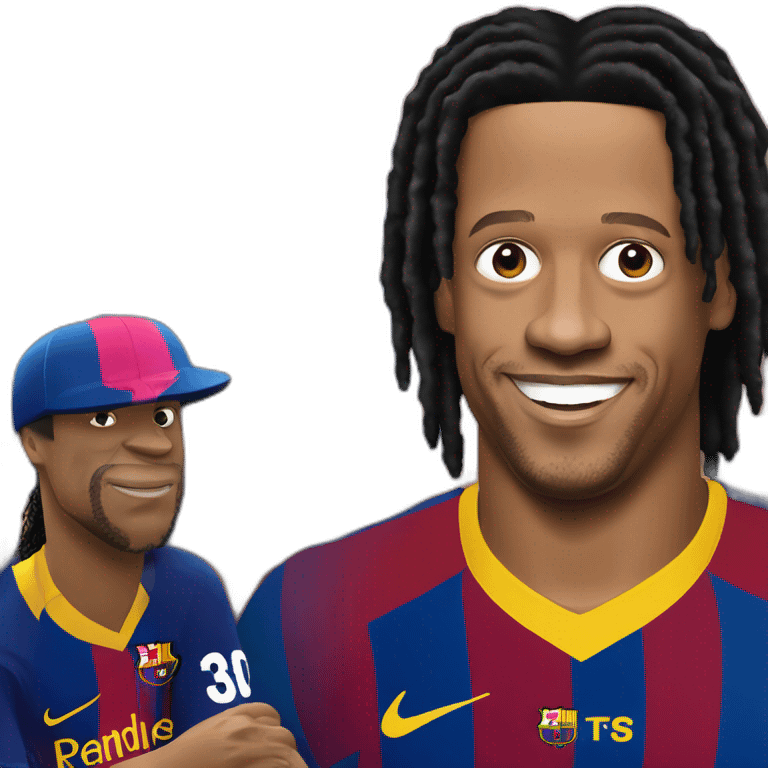 Ronaldinho avec le mallio de Barcelone emoji