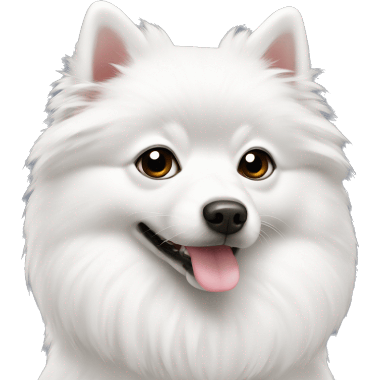 white japanise spitz with black eyes emoji