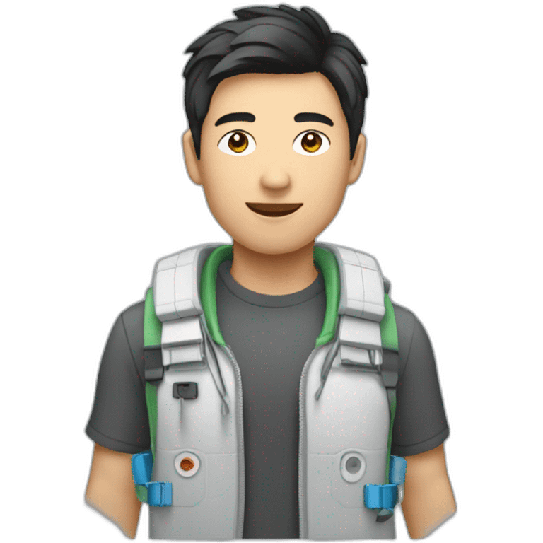 asian young man with rj45 emoji