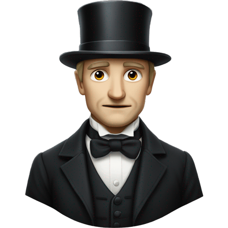 Rodion Raskolnikov from "Crime and Punishment" in a top hat emoji