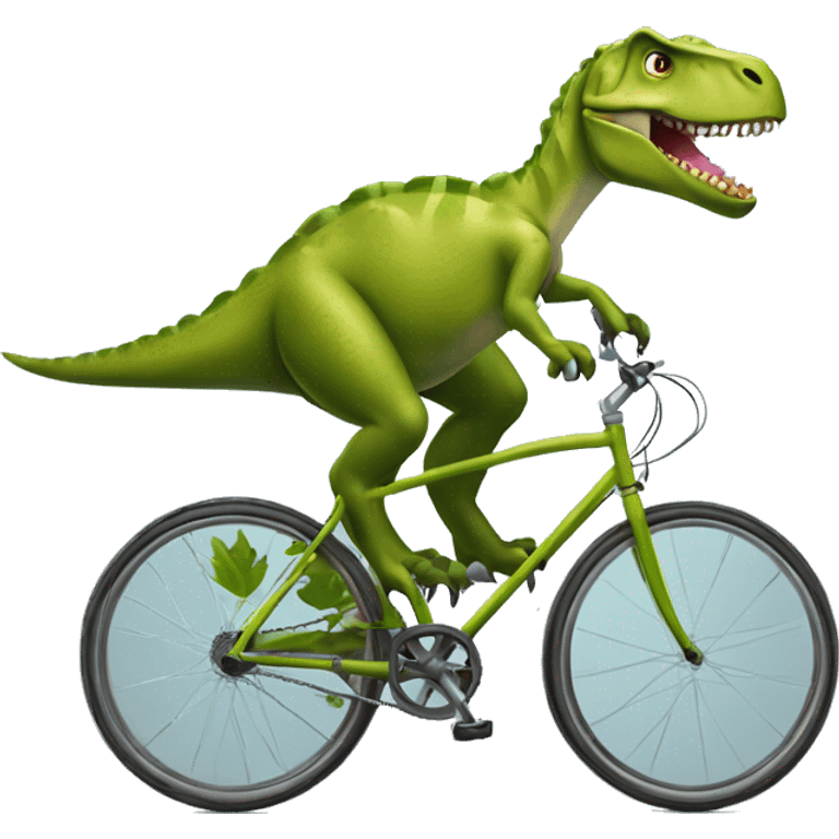 dinosaurio montando bicicleta  emoji