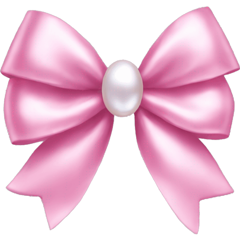 coquette pink pearl bow emoji