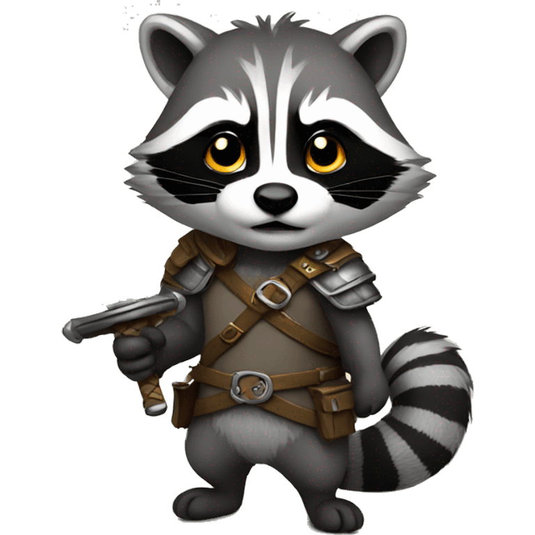 Racoon with sword emoji