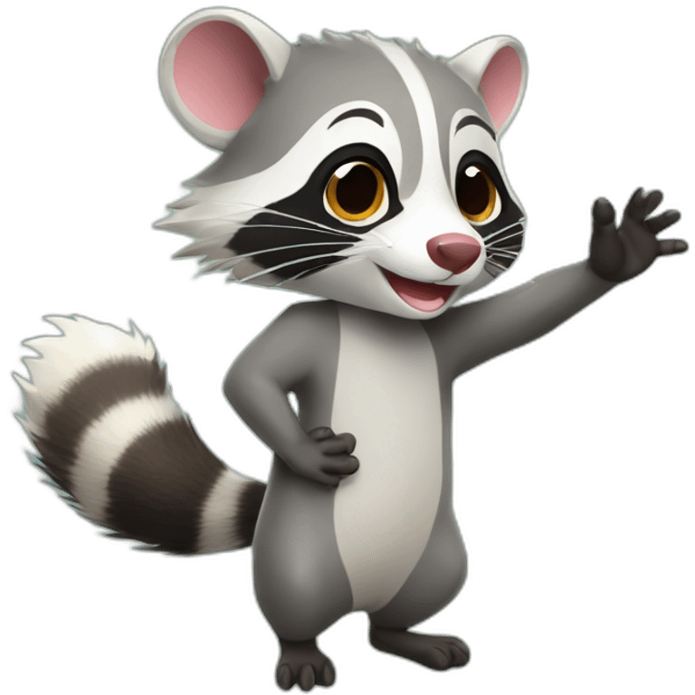 opossum high five raccoon emoji