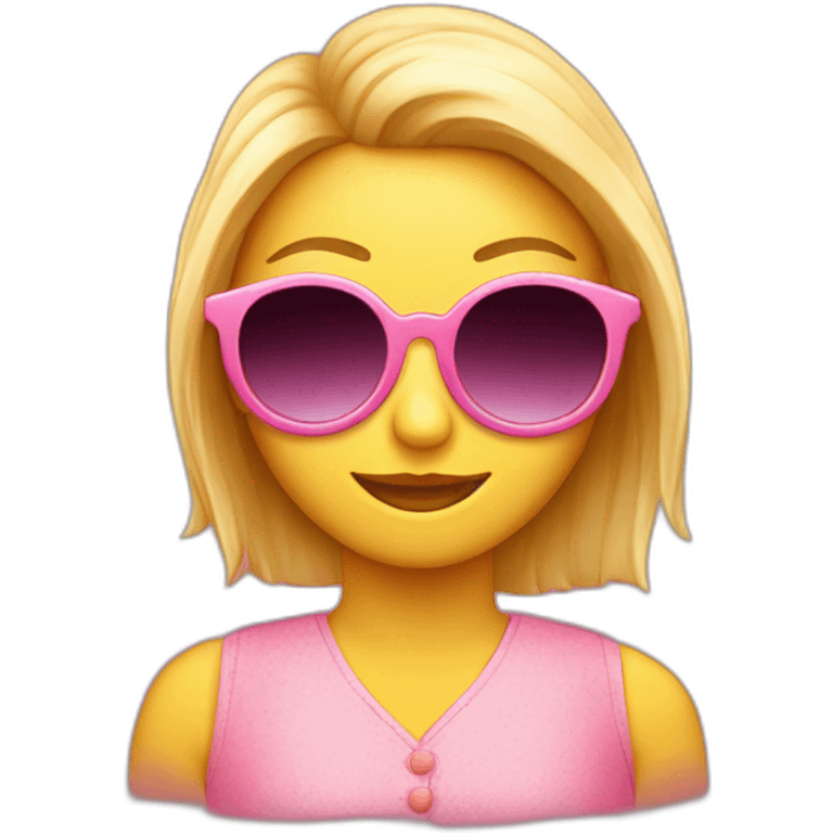 Chat avec robe rose et lunettes de soleil emoji