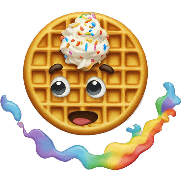 Waffle sprinkles with a rainbow emoji