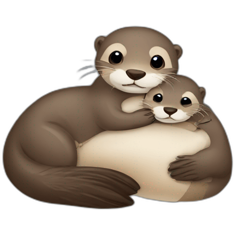 bebe loutre sur maman loutre emoji