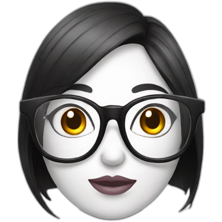 female duck wearing glasses with dark hair emoji