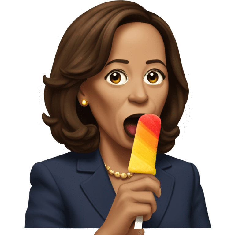 Kamala Harris eating a popsicle  emoji