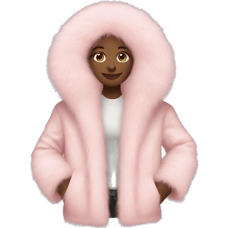 Long pale pink Pink fur coat emoji