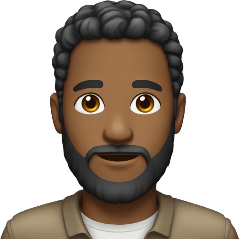 light brown skin, long beard,short hair emoji