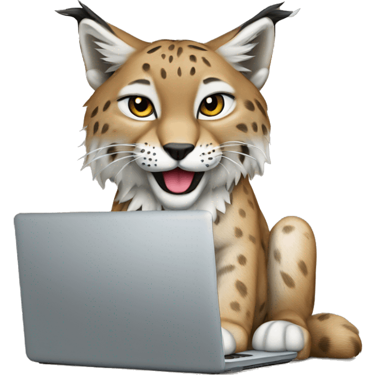 A lynx with a laptop emoji