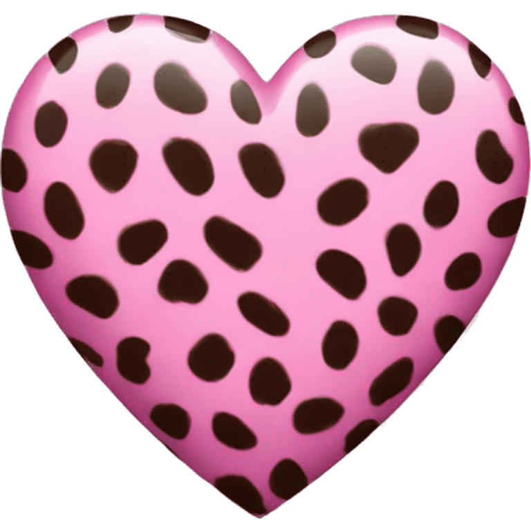 Un corazón con estampado de leopardo rosa emoji