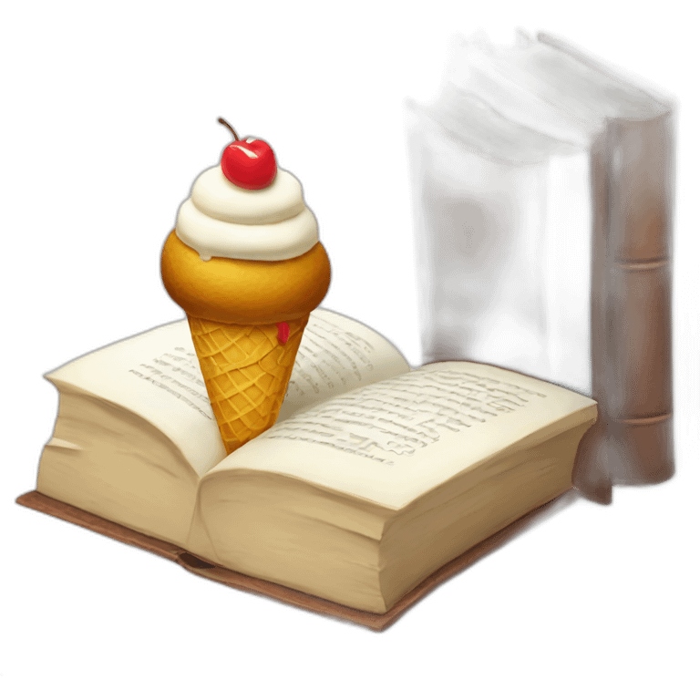 book and ice cream emoji