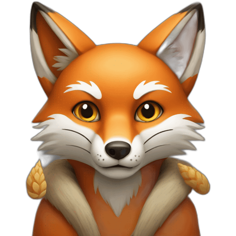 fox with fan of 9 tails at back emoji