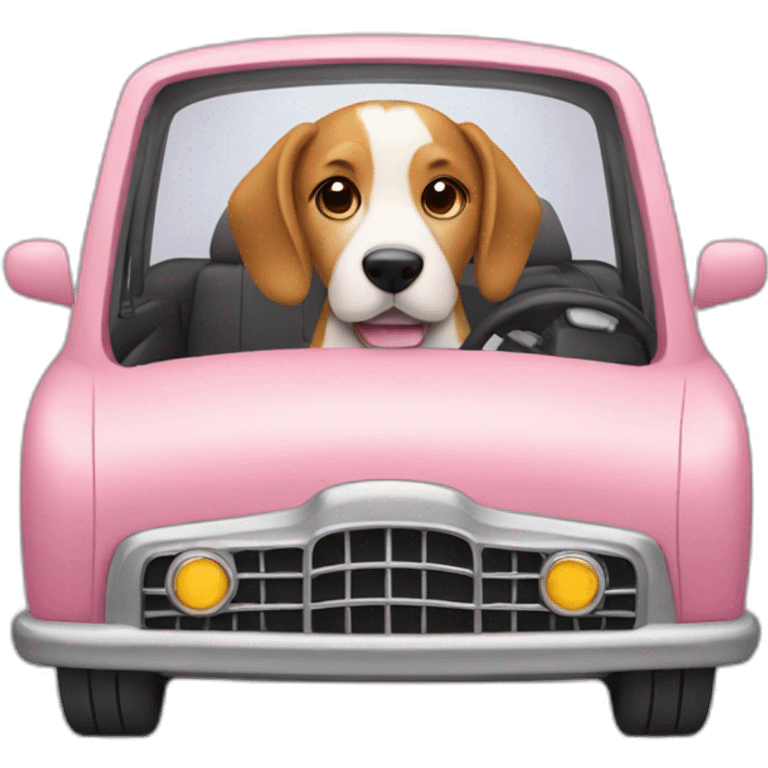 Dog drive in a car emoji