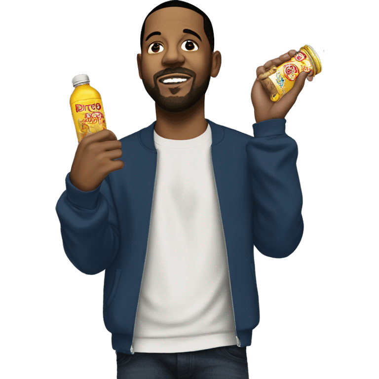 Kendrick Lamar with drake throwing mustard  emoji