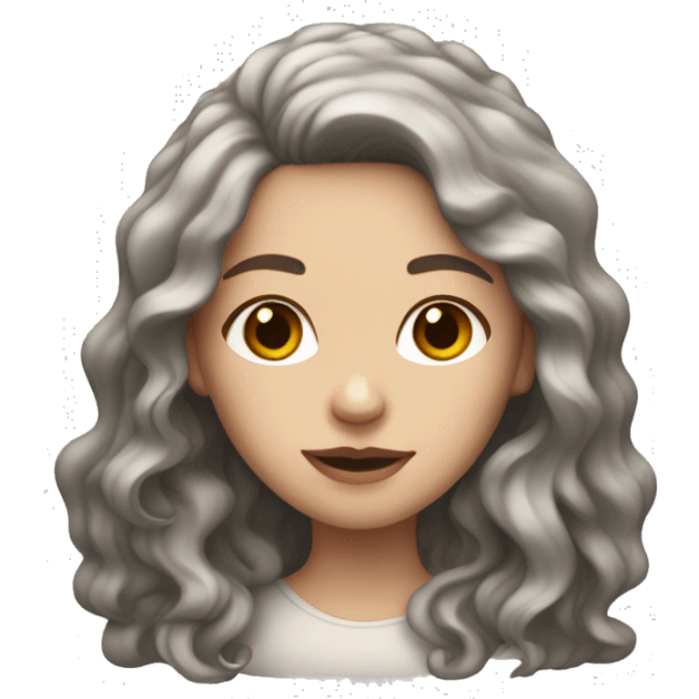 white woman with wavy dark brown hair  and some red streaks emoji