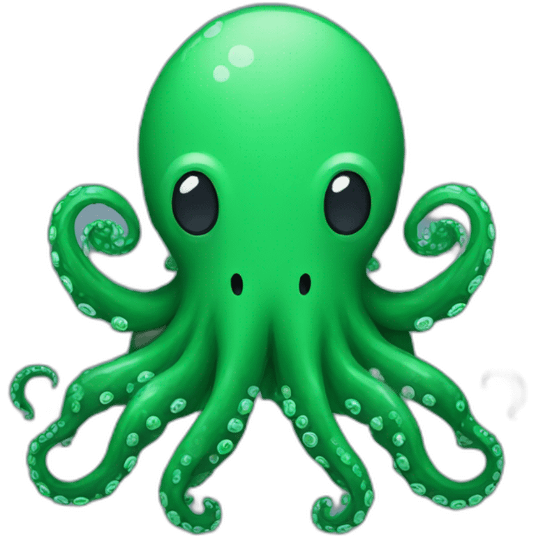 Green pixel art octopus emoji