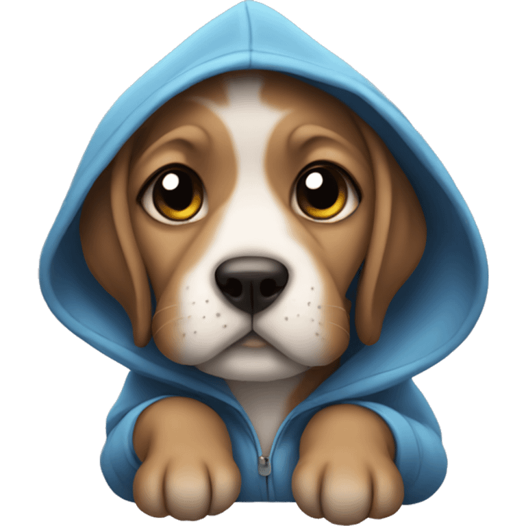 Puppy wearing a hoodie emoji