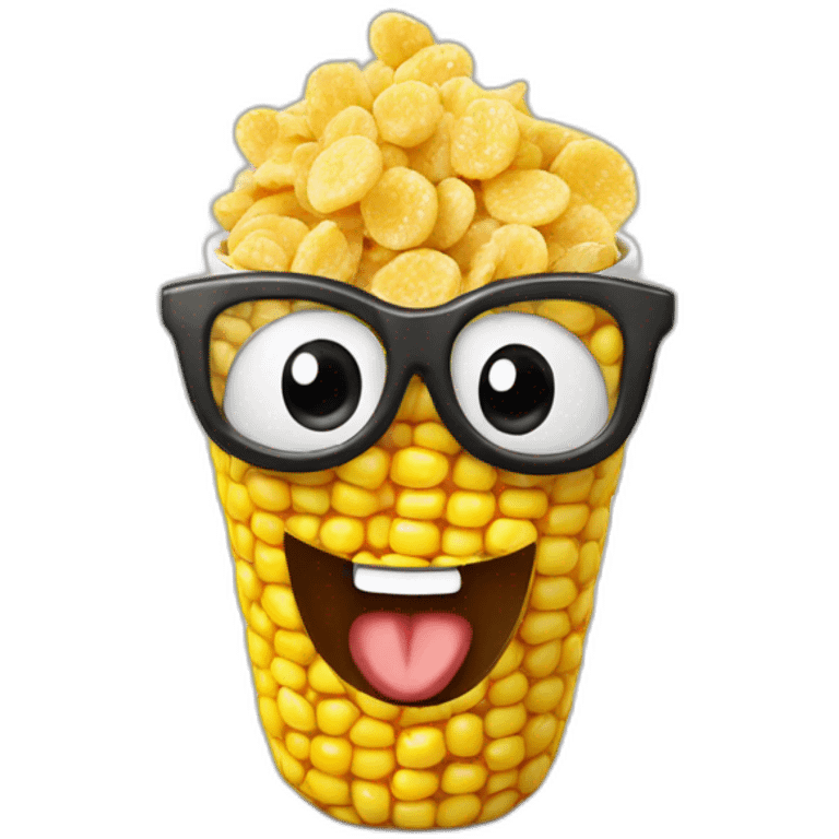 happy corn chocolate flakes emoji