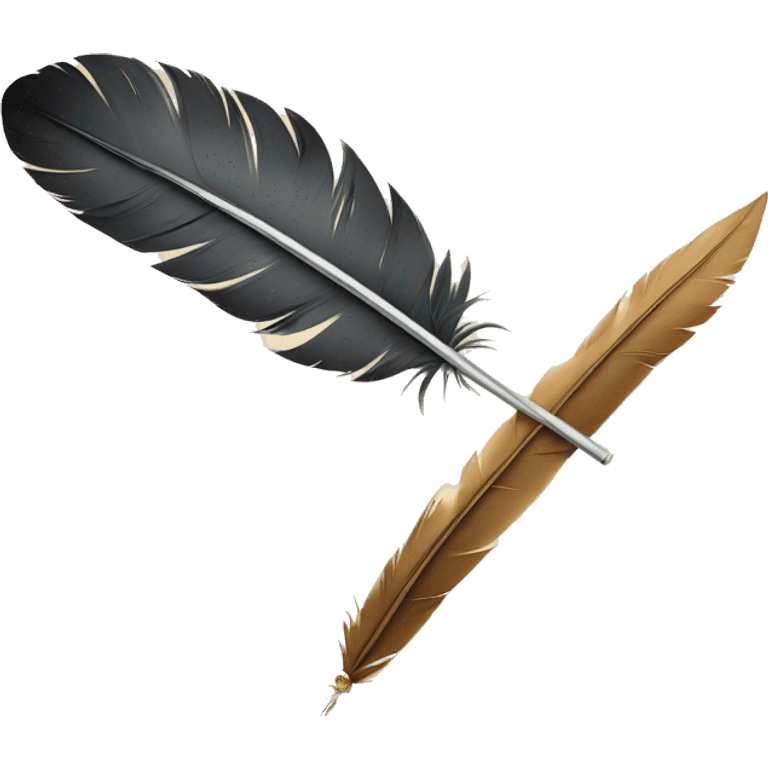 a feather quill and a scroll emoji