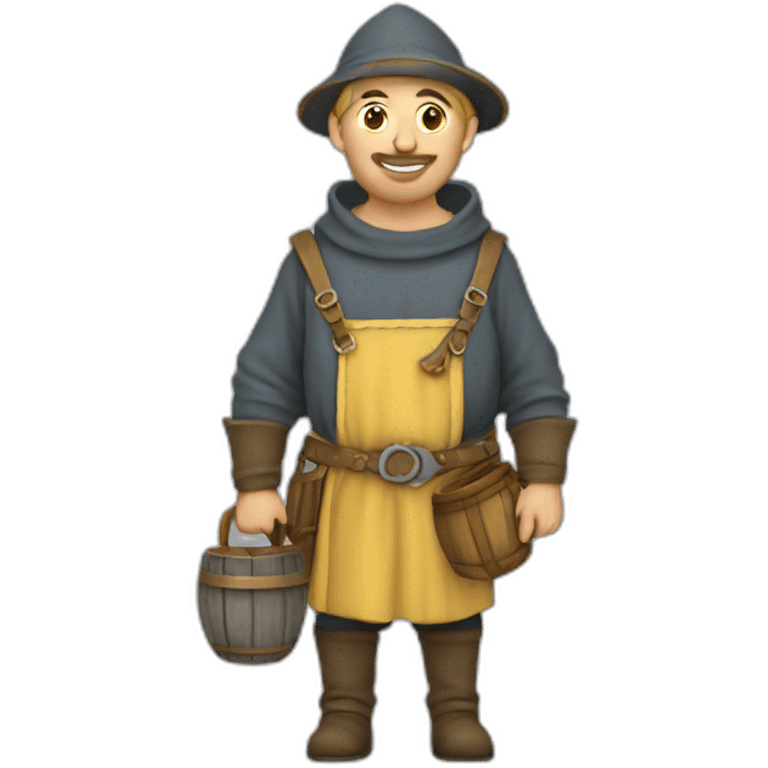 medieval mason with working gear emoji