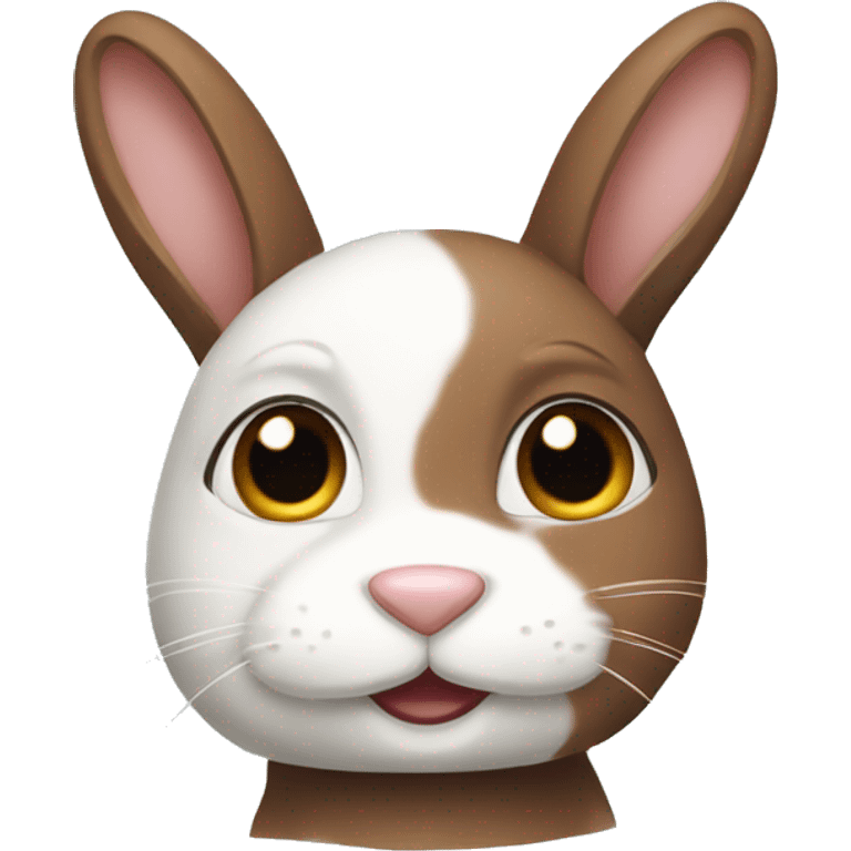 Brown and white bunny emoji