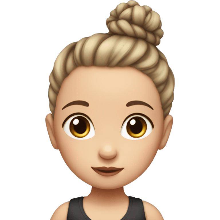 Baby girl with her hair tied up in a bun and she has white skin emoji