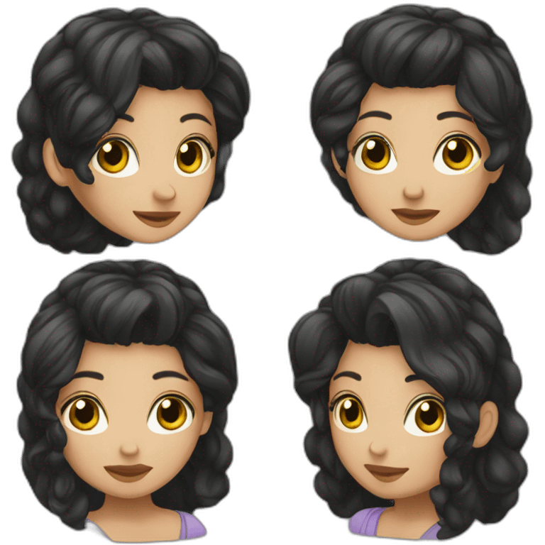 Mädchen schwarze haare emoji