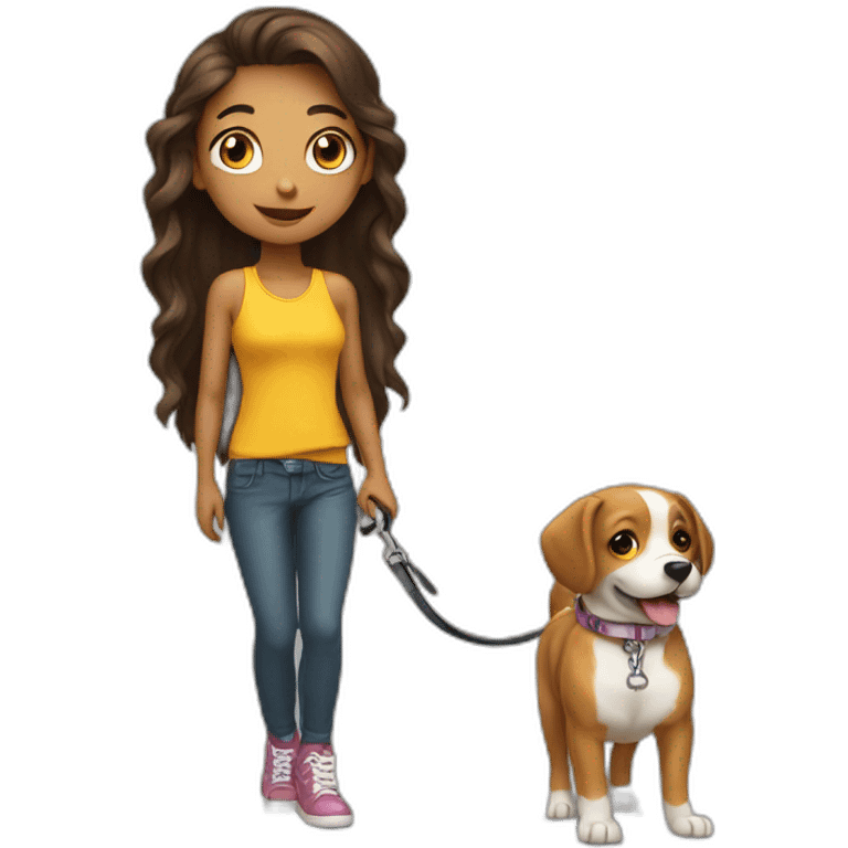 cute girl on leash emoji