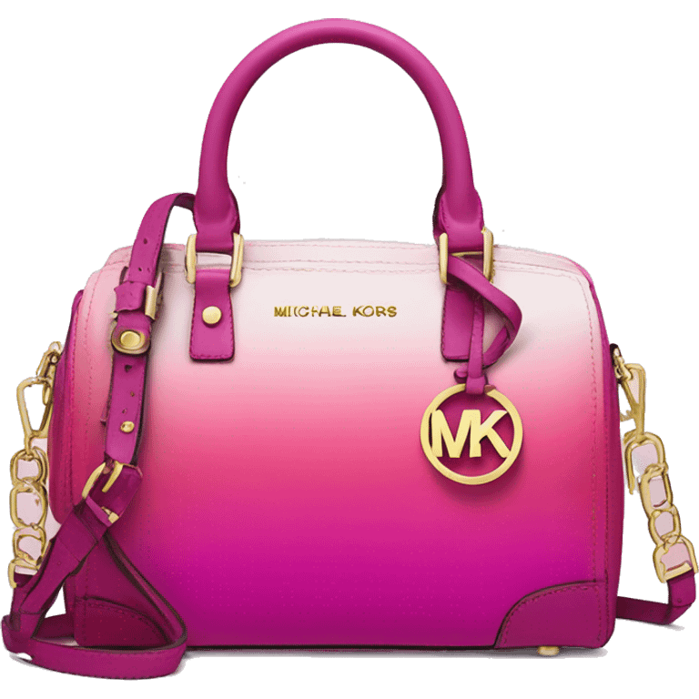 Realistic isolated magenta ombre Michael kors satchel purse.  emoji