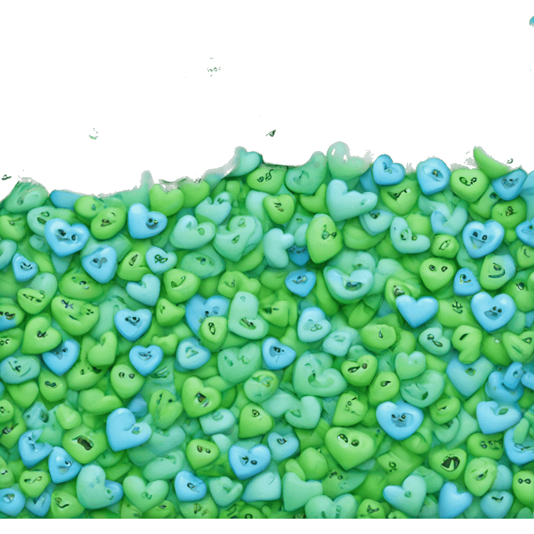 Blue heart mixed green heart emoji