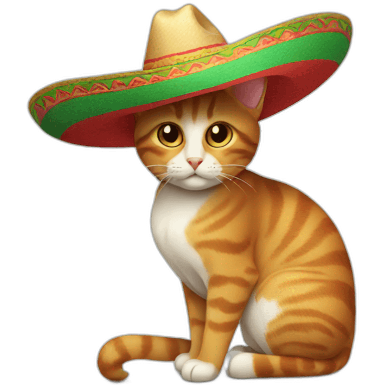 Cat with mexican hat emoji