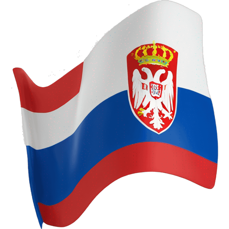 Serbian flag with egle emoji