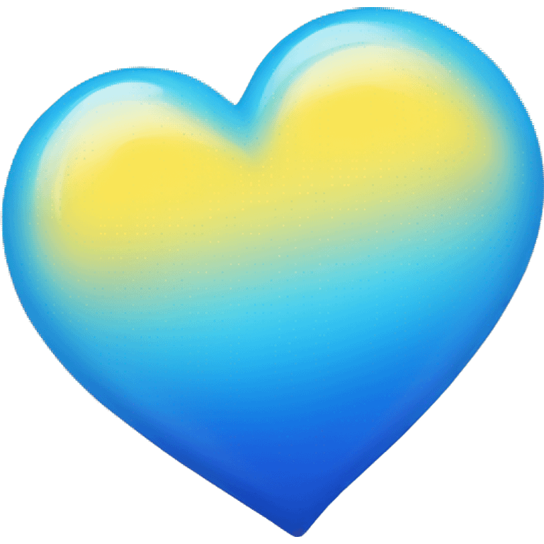 Shiny Yellow and blue ombré heart emoji