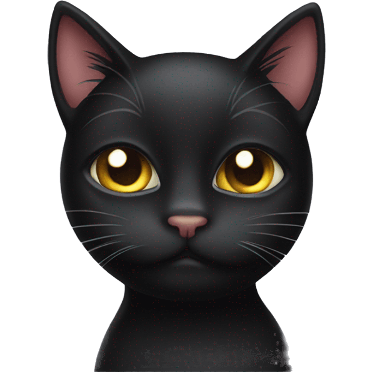 Black cat kissy face emoji