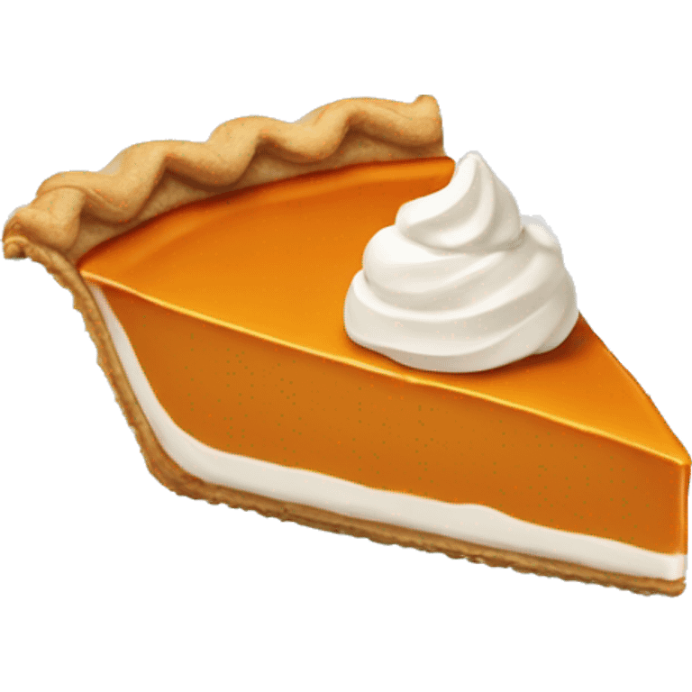 Pumpkin pie slice with whipped cream on top emoji