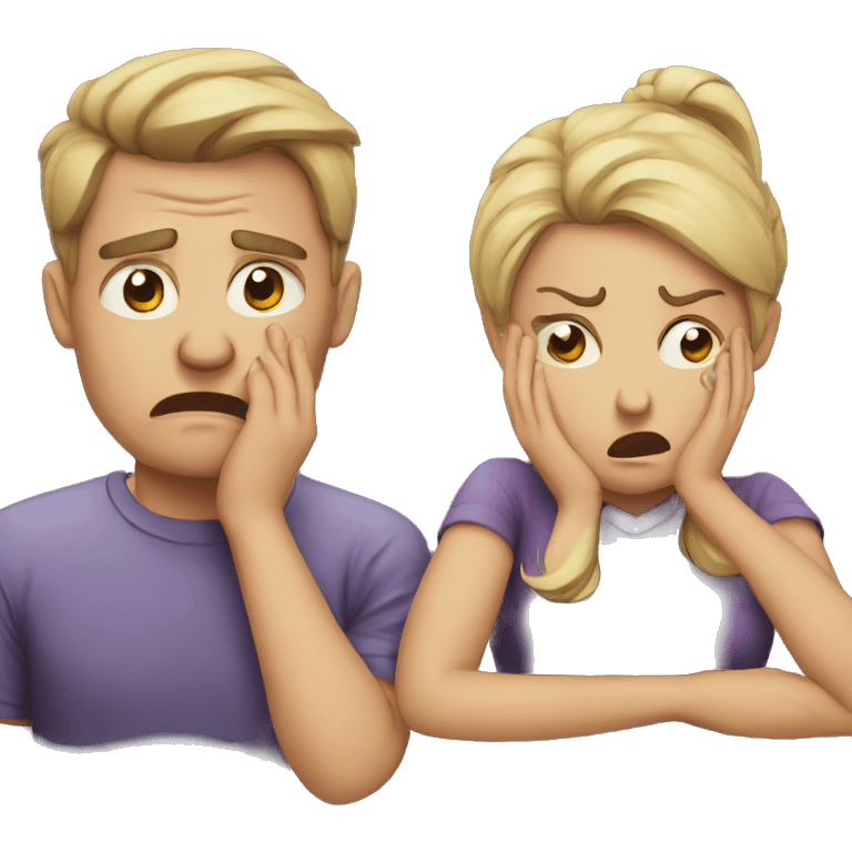 angry couple crying emoji