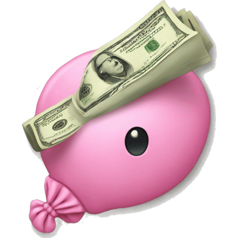 A pink wad of cash  emoji