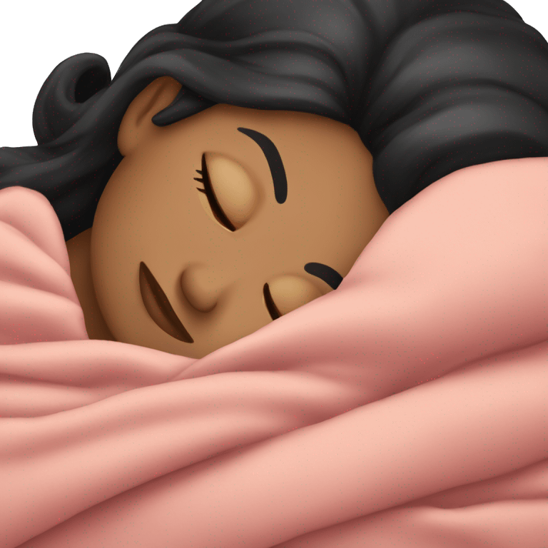 lady with black hair sleeping with blanket around her emoji