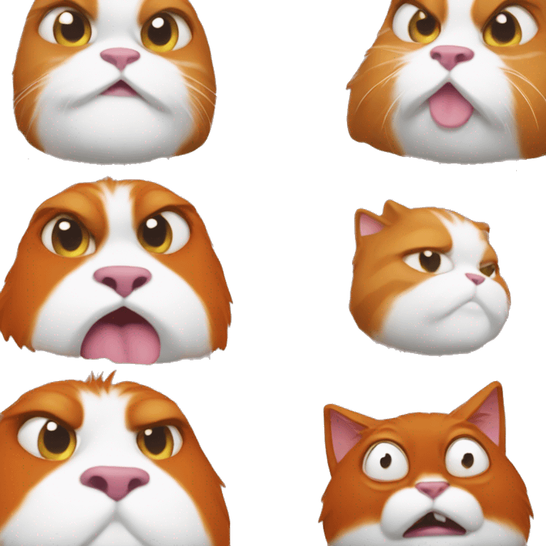 Fat orang and white cat emoji