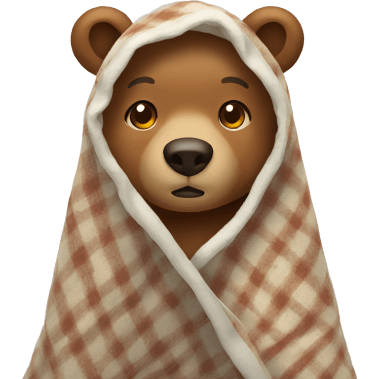 Bear covered with blanket emoji