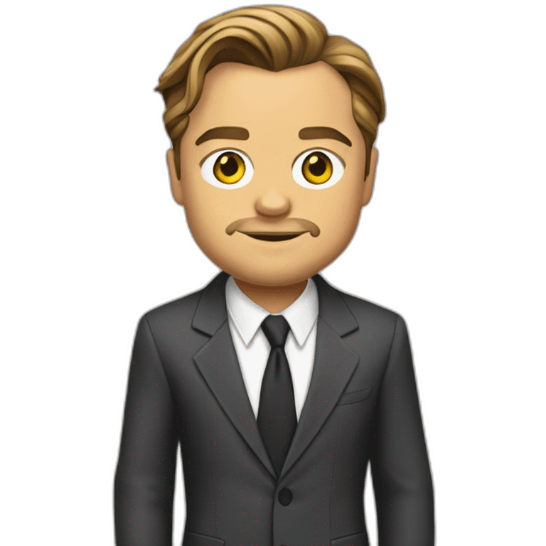 leonardo dicaprio cartoon wearing suit emoji