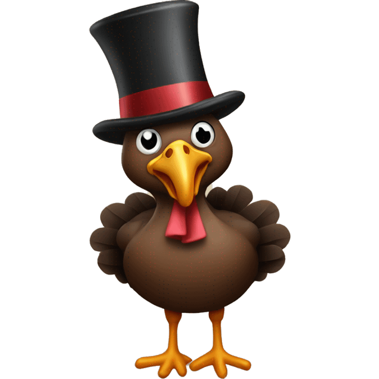 Turkey with a top hat emoji