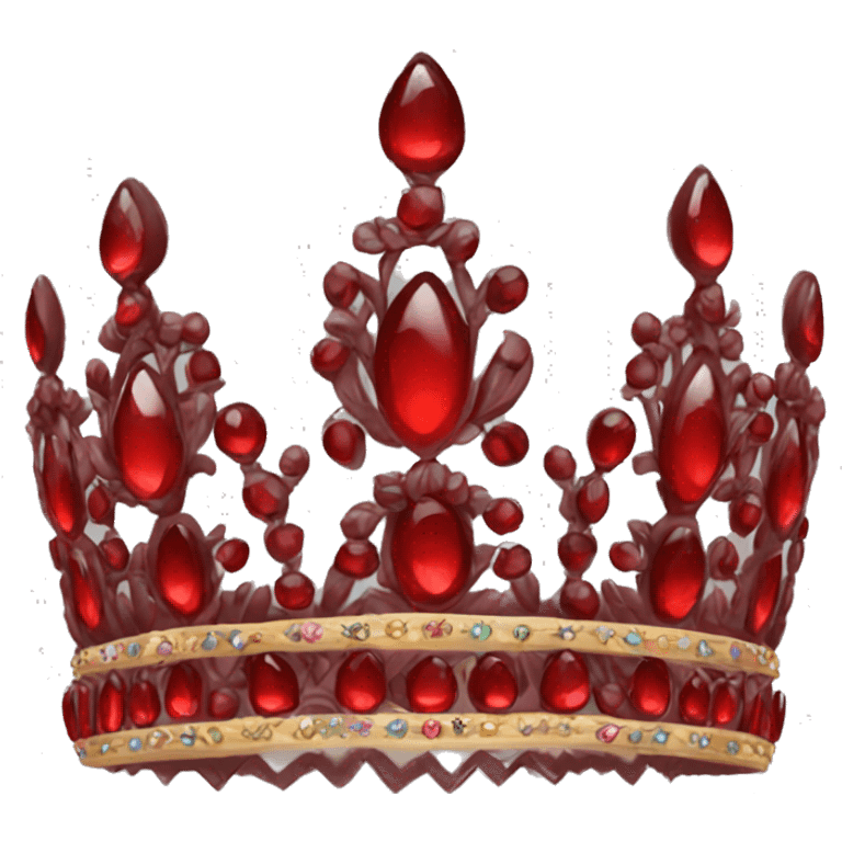 Realistic dark red tiara emoji