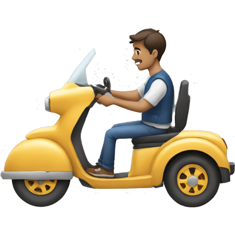 hombre joven manejando carro emoji